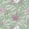 Seamless floral textile pattern. Endless green texture with great colors for fabric, home textile