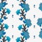 Seamless Floral Vector Pattern with Blue flowers. great for fabric, textile, curtains, pillows, blankets, wall paper