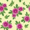Seamless floral vector texture with malva flowers