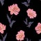 Seamless floral vintage pattern with tulips.