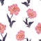 Seamless floral vintage pattern with tulips.