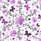 Seamless floral white-lilas pattern