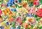 Seamless flower pattern with cream background