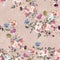 Seamless flower pattern design for digital print fabric multicolored