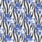 Seamless flowers pattern striped background