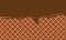 Seamless Flowing chocolate on wafer texture sweet food background