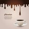 Seamless flowing melted chocolate with cup