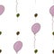 Seamless flying balloons illustrations background abstract, hand drawn. Creative, colorful, vector & backdrop.