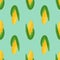 Seamless food pattern of bell pepper on yellow background. Backdrop for wallpaper, print, textile, fabric, wrapping