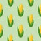 Seamless food pattern of bell pepper on yellow background. Backdrop for wallpaper, print, textile, fabric, wrapping