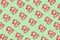 Seamless food pattern. raw pork meat slices on green background, beef steaks