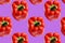 Seamless food pattern. Red sweet bell pepper