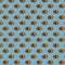 Seamless food-themed pattern with ripe apples. Blue background