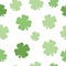 Seamless Four Leaf Clover Pattern White Background