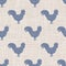 Seamless french farmhouse chicken charcuterie butcher pattern. Farmhouse linen shabby chic style. Hand drawn rustic