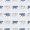 Seamless french farmhouse cow silhouette pattern. Farmhouse linen shabby chic style. Hand drawn rustic texture