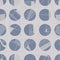 Seamless french farmhouse dotty linen pattern. Provence blue white woven texture. Shabby chic style decorative circle