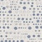 Seamless french farmhouse dotty linen pattern. Provence blue white woven texture. Shabby chic style decorative circle