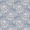 Seamless french farmhouse dotty linen pattern. Provence blue white woven texture. Shabby chic style decorative circle