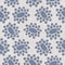 Seamless french farmhouse dotty linen pattern. Provence blue white woven texture. Shabby chic style decorative circle