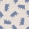 Seamless french farmhouse pig butcher chart pattern. Farmhouse linen shabby chic style. Hand drawn rustic texture