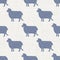 Seamless french farmhouse sheep charcuterie butcher pattern. Farmhouse linen shabby chic style. Hand drawn rustic