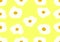 Seamless fried eggs pattern isolated on yellow background.