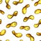 Seamless fried potato chips pattern. sketch of crunchy delicious potato crisps slices isolated on white. engraved