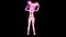 Seamless funny animation of a cartoon dancing doll with mouse head isolated with alpha channel.