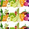 Seamless funny vegetable background