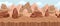 Seamless game landscape background, vector cartoon Sahara Desert panorama view, arch, drought land.