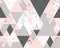 Seamless geometric abstract pattern with pink and gray marble triangles