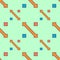 Seamless geometric abstract pattern vector background colorful design vintage retro art with arrows and squares orange aqua blue p