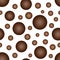 Seamless geometric circle pattern, chocolate balls