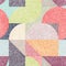 Seamless geometric embroidered pattern. Handmade, grunge texture. Bohemian print for home decor, carpets, pillows. Vector