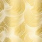 Seamless geometric floral design  of overlapped gold and white lines.