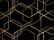 Seamless geometric gold foil polygons pattern. Metallic golden hexagon abstract background