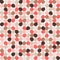 Seamless geometric pattern. Background with drops circles in color live coral.