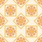 Seamless geometric pattern, with beautiful diamonds unusual orange flowers