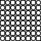 Seamless geometric pattern. Black circles and squares alternate. Vector.