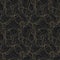 Seamless geometric pattern on black marble background. Abstract gold polygonal geometric shapes / crystals
