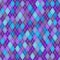Seamless geometric pattern with blue, gray and violet rhombuses