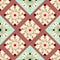 Seamless geometric pattern, diamonds with an unusual colored flowers