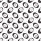 Seamless geometric pattern, eyes with eggs on white