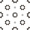 Seamless geometric pattern with gears. Black and white techno background