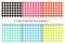 Seamless geometric pattern goose foot, hound tooth vector illustration set, collection of colorful classic English check