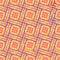 Seamless geometric pattern of interlocking squares in beige with a purple outline.