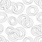 Seamless geometric pattern monochrome illusion 3d impossible figures - black circles rings on a white background.