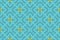 Seamless geometric pattern. Shaped turquoise and yellow rounded diamonds and stars, turquoise background