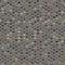 Seamless geometric pattern with small multicolored wavy circles on a black background. Abstract reptile skin. Fish scales design.